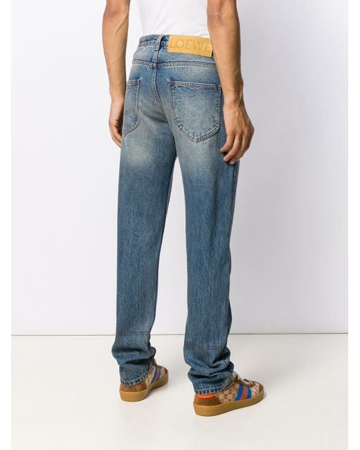 Loewe Denim Faded Effect Jeans in Blue for Men Save 13 Lyst