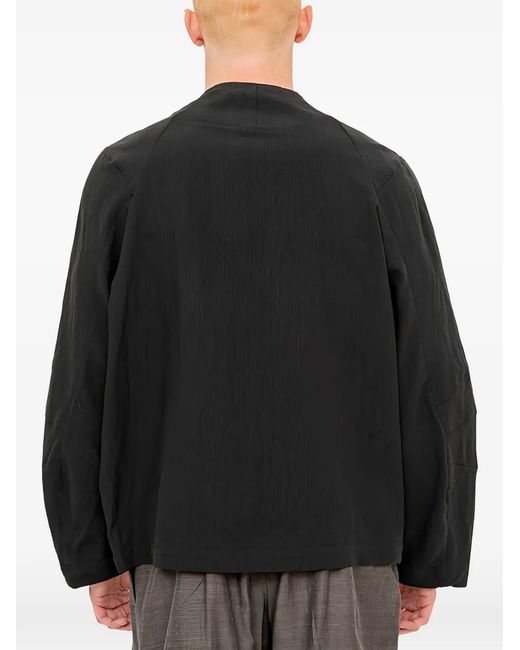 DEVOA Black Raglan-Sleeve Jacket for men