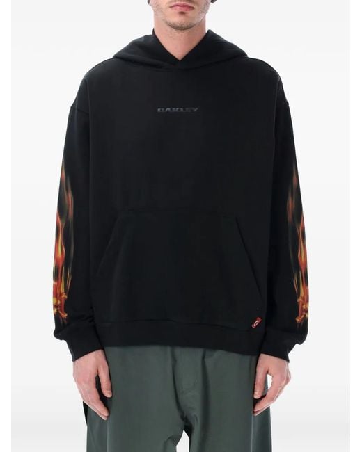 Oakley Black Flame-Print Hoodie for men