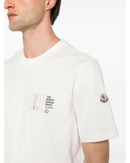 Moncler T-Shirt mit Logo-Print in White für Herren