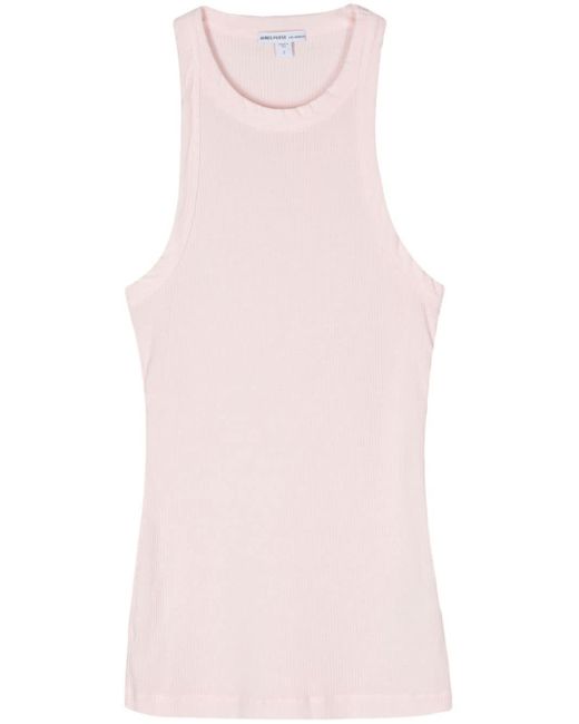 James Perse Pink Fine-ribbed Tank Top