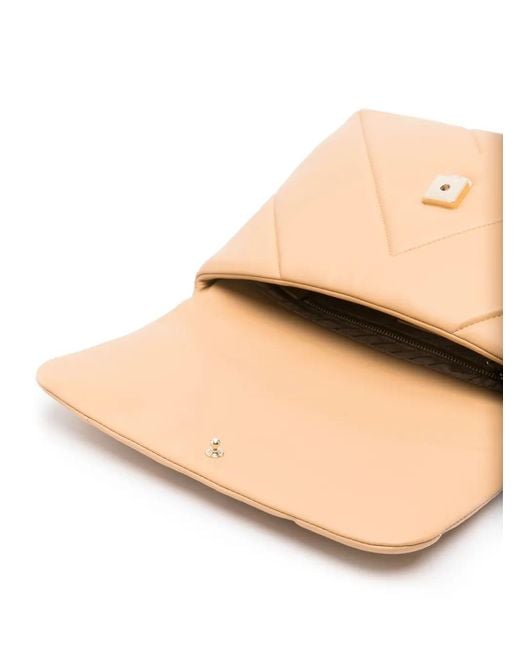 Patrizia Pepe Natural Padded Leather Shoulder Bag