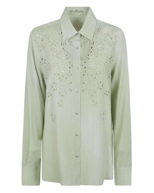 Camicia Con Ricamo di Ermanno Scervino in Green