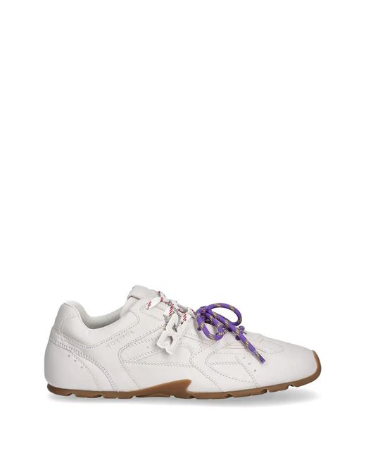 Nokwol White Atlas Lace-Up Sneakers
