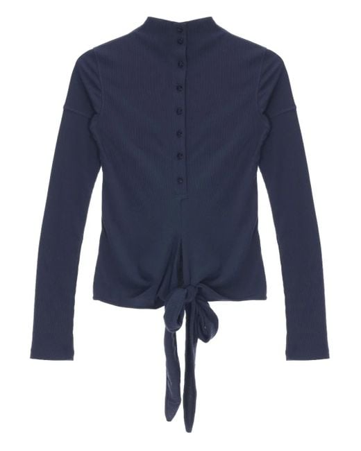 Camiseta cruzada con botones Low Classic de color Blue