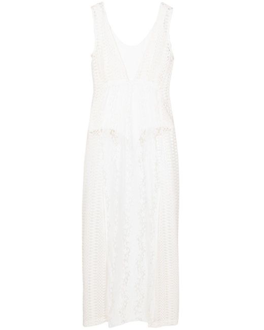 Lethicia Bronstein White Arah Scoop-Neck Maxi Dress