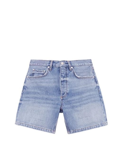 Anine Bing Blue Delaney Denim Mini Shorts