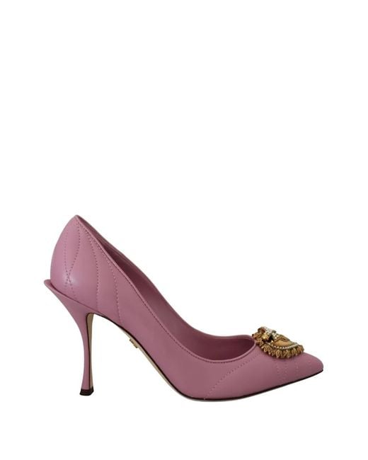 Dolce & Gabbana Purple Devotion Quilted Leather Pumps