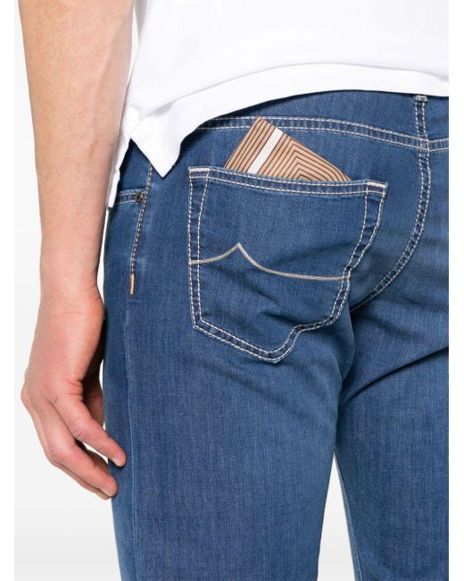 Jacob Cohen Halbhohe Nick Slim-Fit-Jeans in Blue für Herren