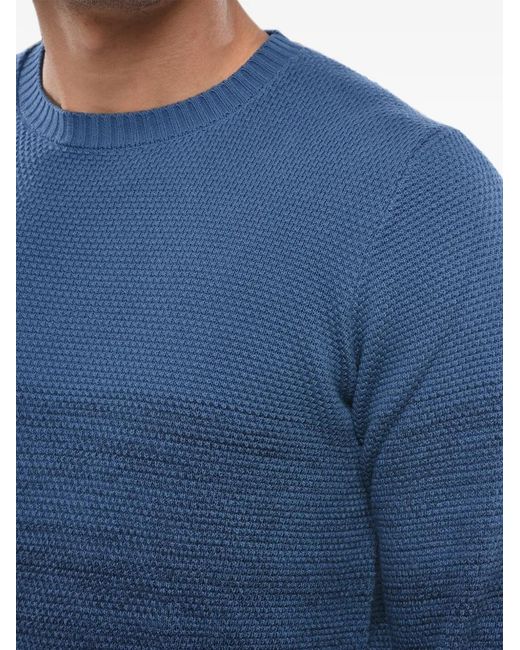 Corneliani Blue Ombré-Effect Crew-Neck Sweater for men