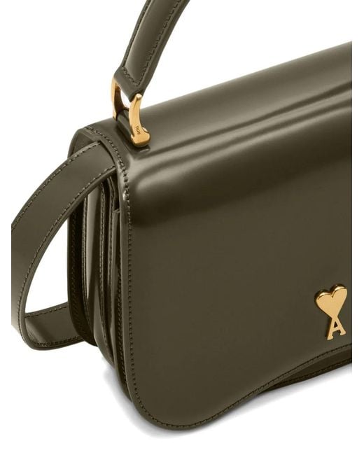 AMI Green Paris Paris Logo-Detail Shoulder Bag