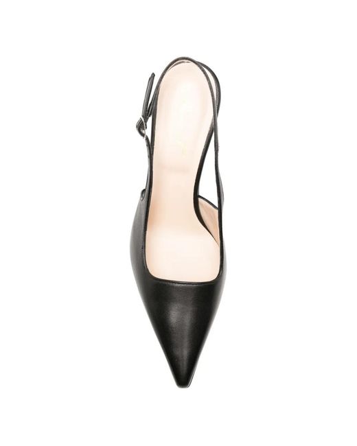 Anna F. Black Pointed-Toe Slingback Pumps