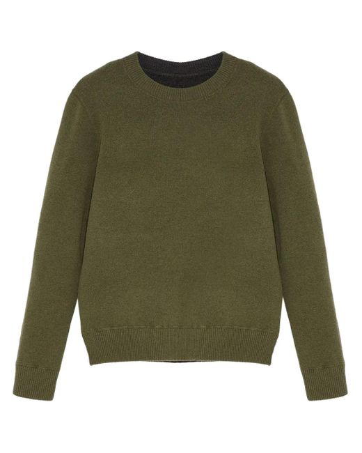 Yves Salomon Green Two-Tone Reversible Knit Jumper for men