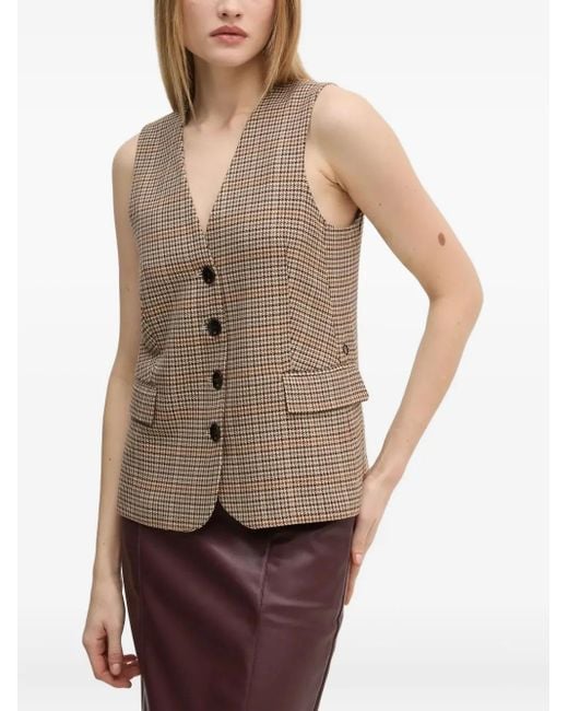 Top sin mangas con motivo pied de poule Pedro Del Hierro Madrid de color Brown
