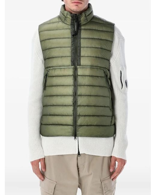 メンズ C P Company D.d. Shell Zip Quilted Gilet Green