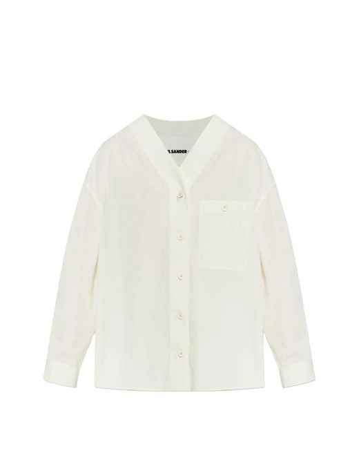 Jil Sander White Chest-Pocket Buttoned Shirt