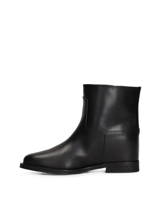 Via Roma 15 Black Zip-Fastening Internal Wedge-Heel Ankle Boots