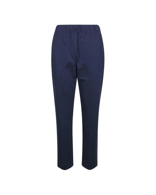 Weekend by Maxmara Blue Elasticated-Waist Cigarette Trousers