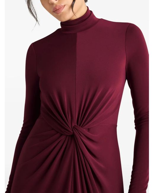 Cinq À Sept Red Tovianna Knotted Midi Dress