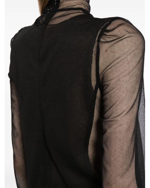 Undercover Black Layered High-neck Top