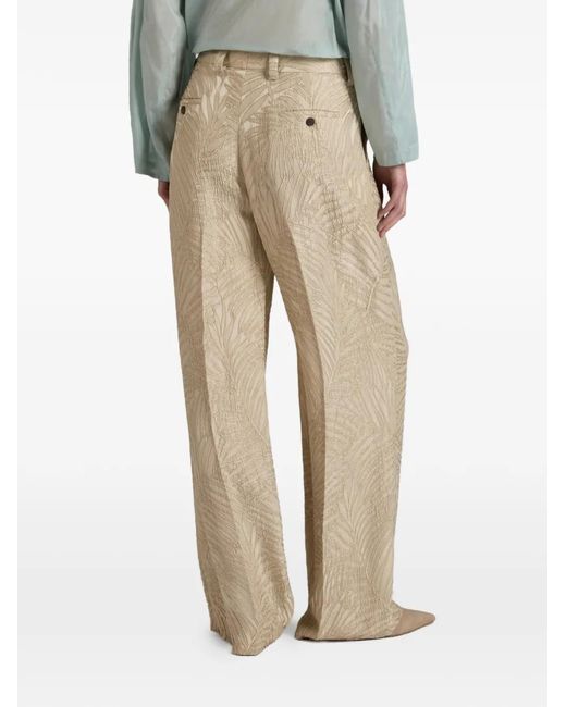 Incotex Natural Jacquard Straight Trousers