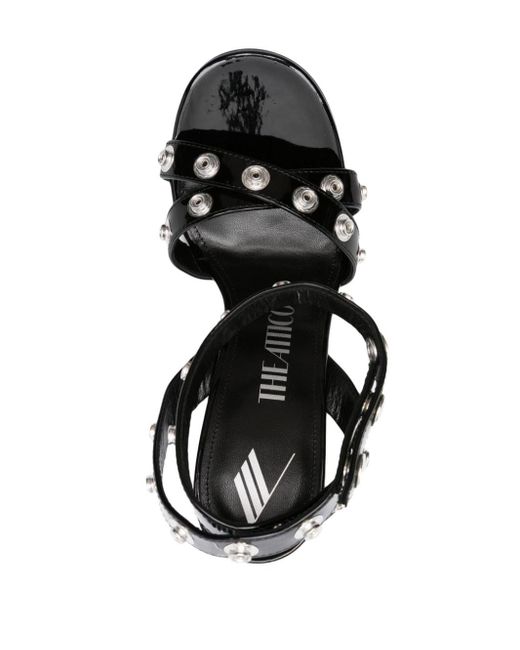 The Attico Black Cosmo 105mm Faux-leather Sandals