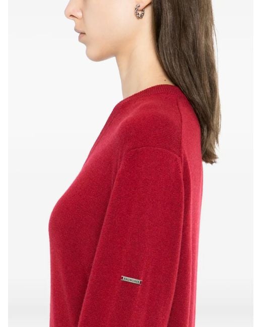 Balenciaga Red Pull À Col V