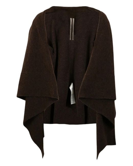 Rick Owens Black Open-Front Cardigan