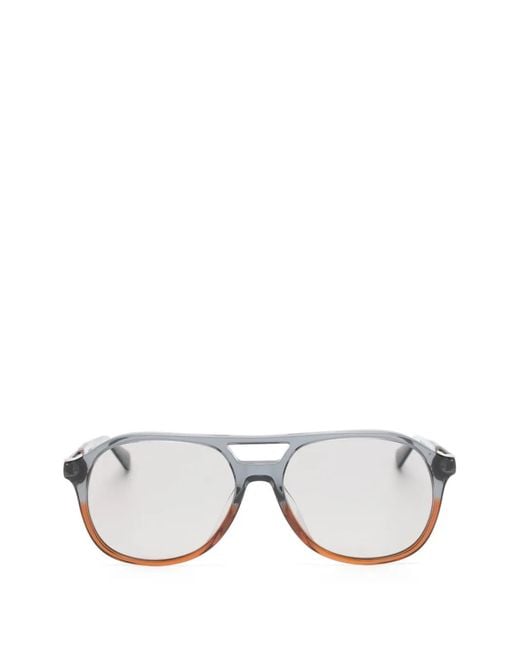 Brunello Cucinelli White Double-Bridge Sunglasses