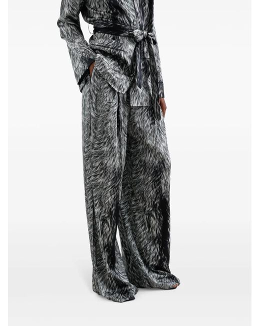 Dolce & Gabbana Gray Abstract Pattern Trousers