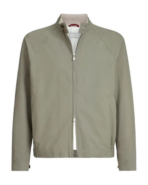 Brunello Cucinelli Green Zip-Up Jacket for men