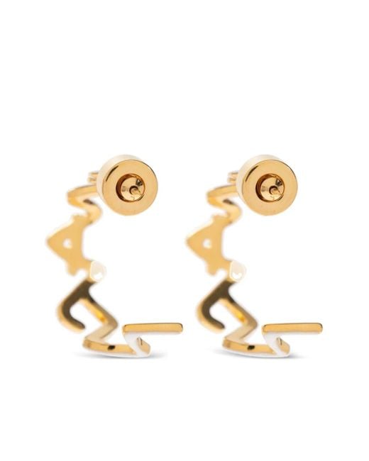 Marni Metallic Zigzag-Hoop Earrings