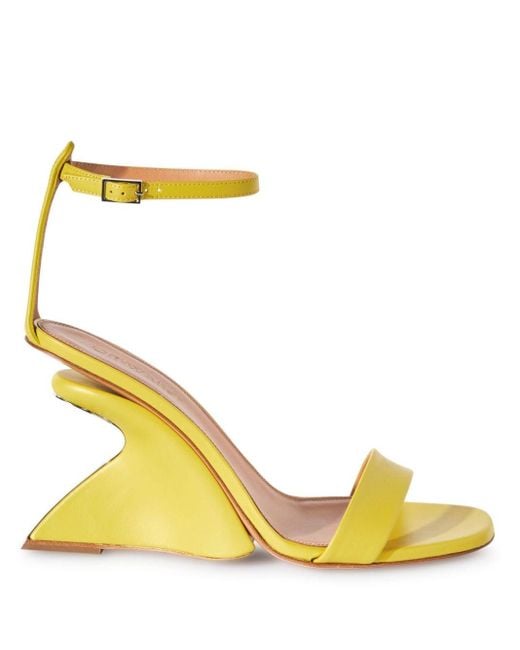 Off-White c/o Virgil Abloh Yellow Jug Wedge-heel Leather Sandals - Women's - Leather