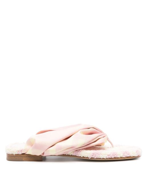 Sandalias planas de puntera abierta Burberry de color Pink