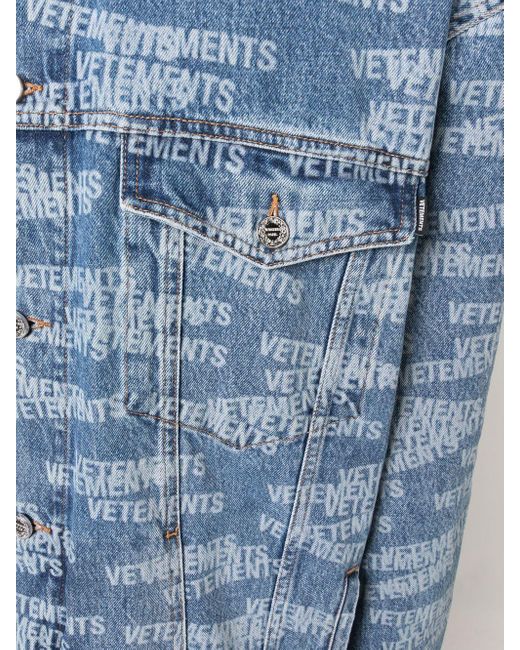 Vetements Blue Logo Denim Jacket - Men's - Cotton for men