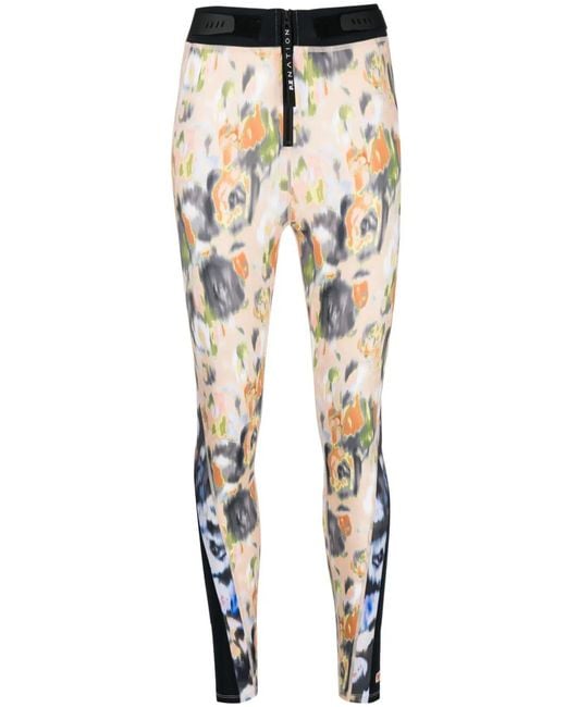 P.E Nation Natural Graphic-Print High-Waisted Leggings