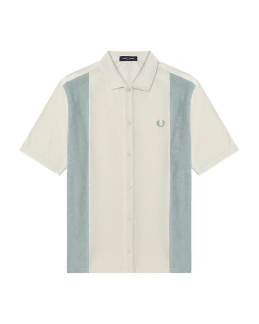 Camicia A Maniche Corte di Fred Perry in White da Uomo