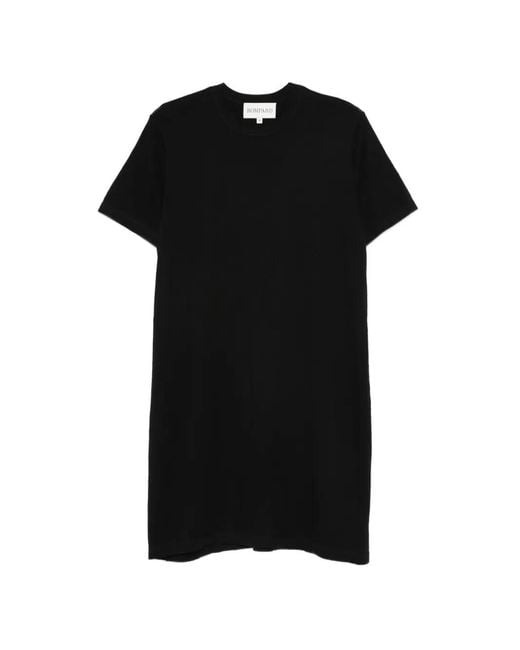 Bompard Black Short-Sleeve Midi Dress