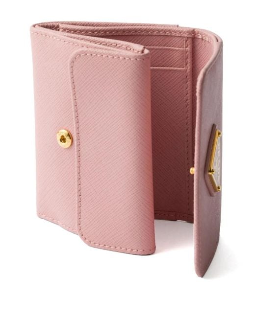 Prada Pink Leather Logo Wallet