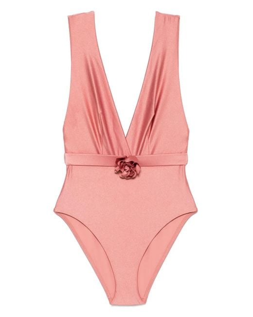 Zimmermann Lucky Plunge Flower ワンピース水着 Pink