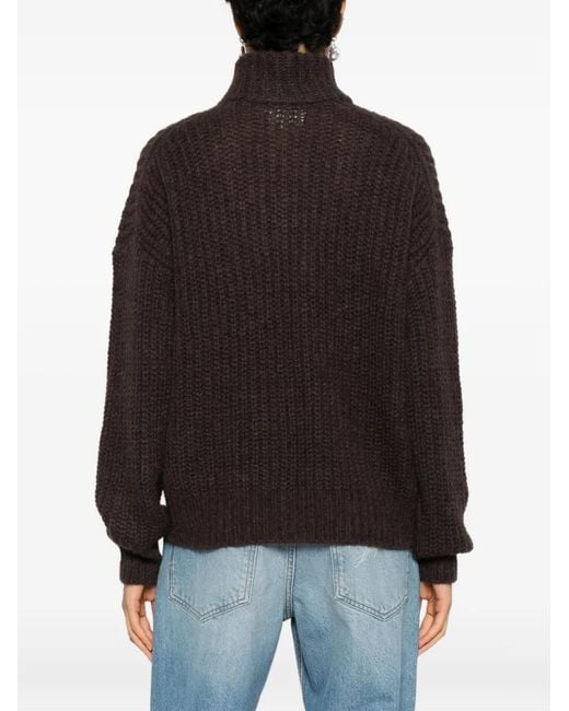 Ba&sh Brown Beltane Zip Sweater