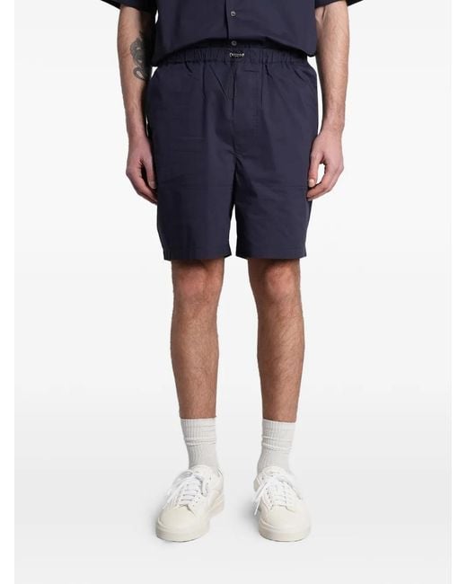 Roberto Collina Blue Drawstring-Waistband Cotton Shorts for men