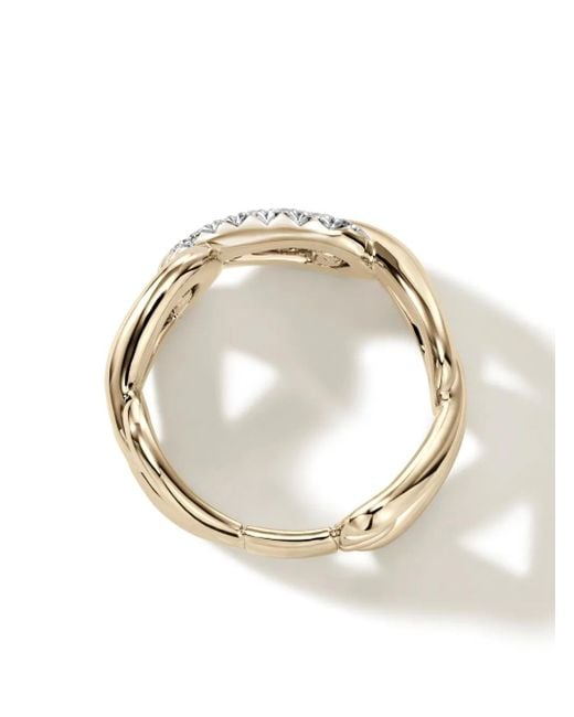 John Hardy White 18Kt Surf Pavé Link Diamond Ring