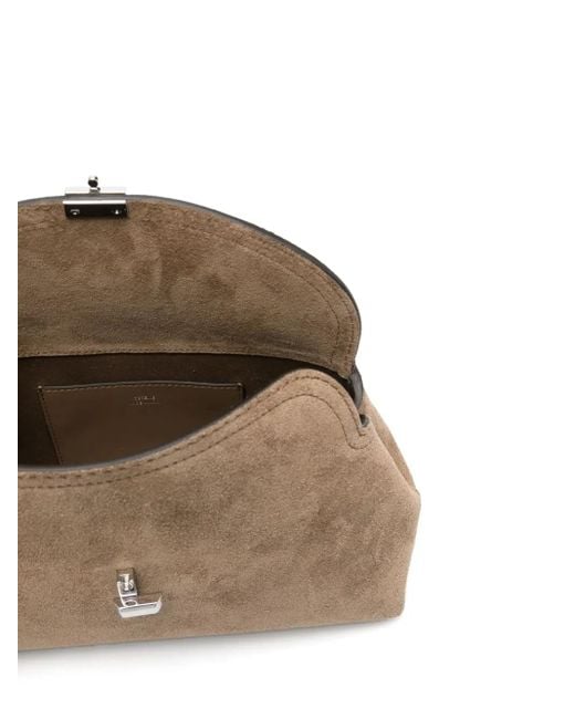 Sac Porté Épaule T-Lock En Daim Totême  en coloris Natural