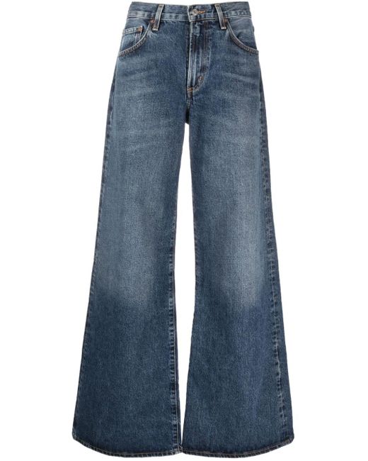 Agolde Blue Clara Organic-cotton Flared Jeans