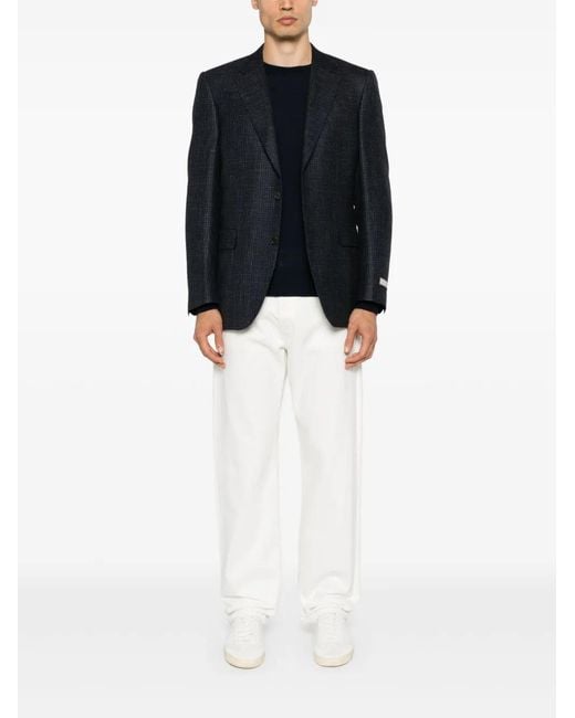 Canali Blue Single-Breasted Blazer for men