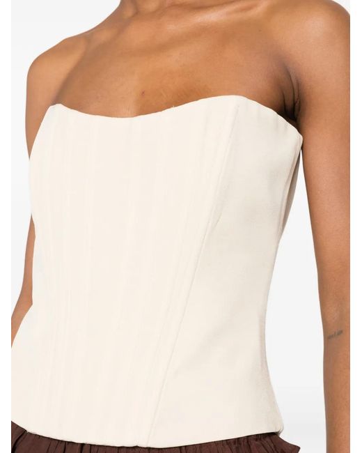 Raquel Diniz Natural Elena Strapless Boned Corset Top