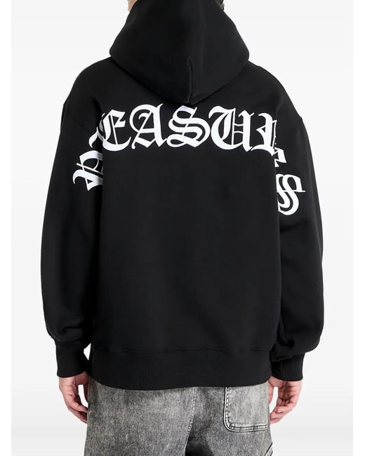 Pleasures Black Neural Logo-Detail Hooded Sweatshirt for men
