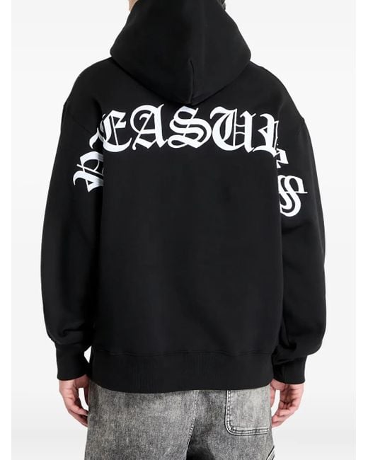 Pleasures Black Neural Logo-Detail Hooded Sweatshirt for men