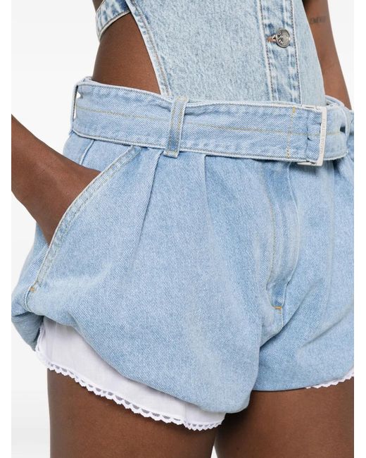 Magda Butrym Blue Belted Shorts